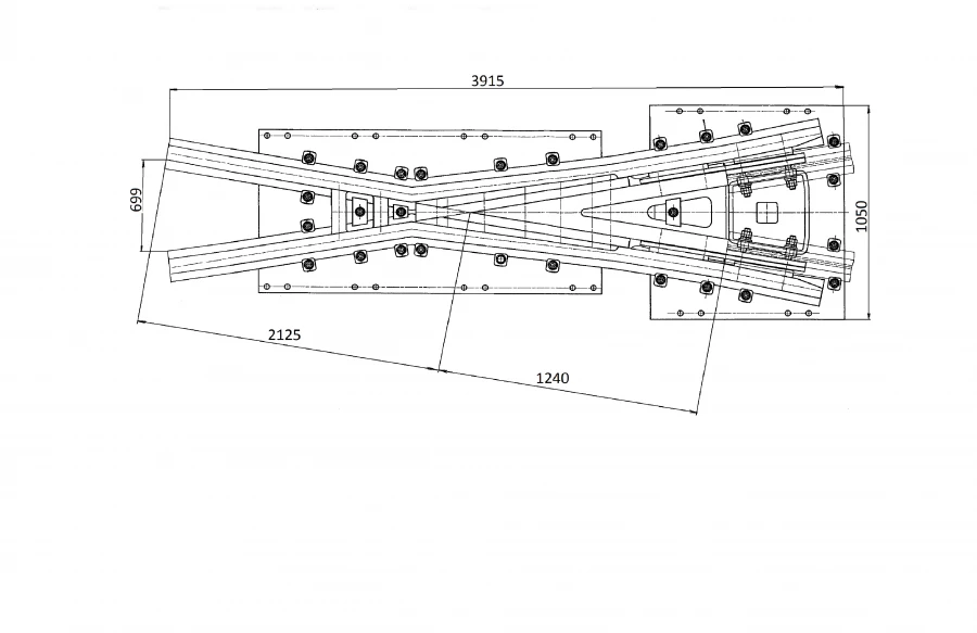 Sharp cross member of P65 type of grade 2/6 of project 2519.02.000-01