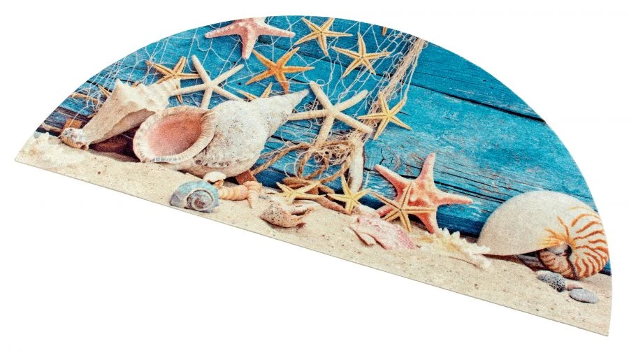 SHAHINTEX SILK PHOTOPRINT mat (54) "Shells" 62x31 (semi-circular)
