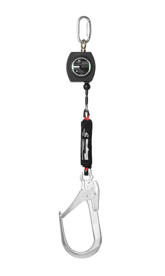 Retractor type safety device "HB-02" with carabiner , article number vpro HB02 set 0258.
