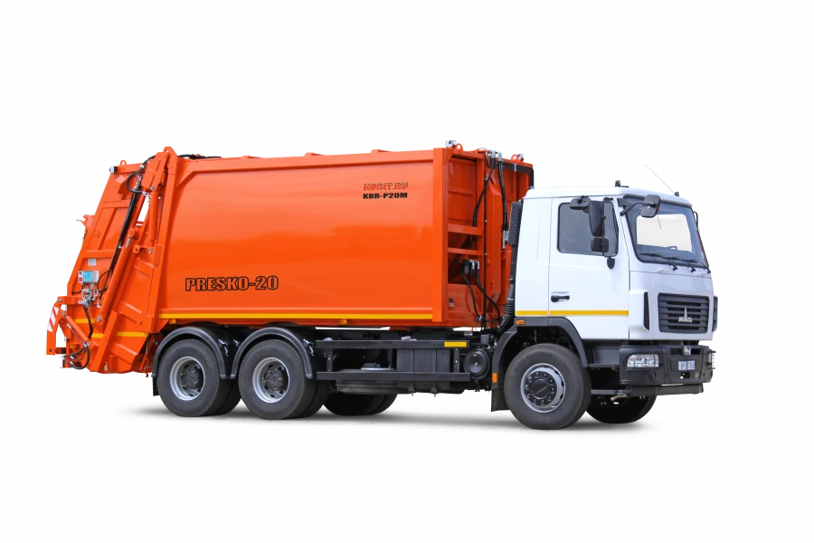 Rear-loading rubbish truck Presko 20 (KBR-P20M), type KBR-P20M, basic chassis: MAZ-6312C3, MAZ-6312C5.
