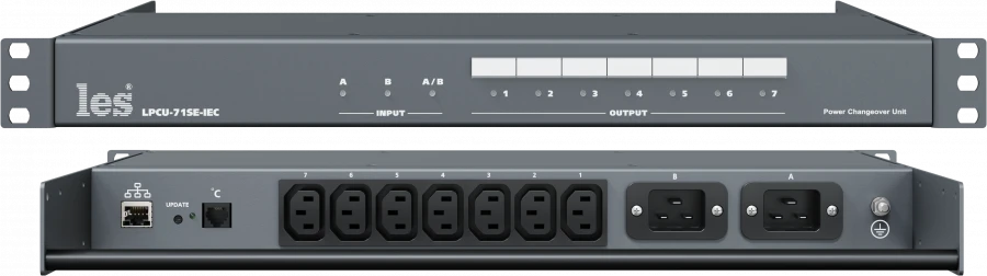 LPCU-71SE-IEC - 7-output power distribution unit, switching to redundant input, output control, normally open