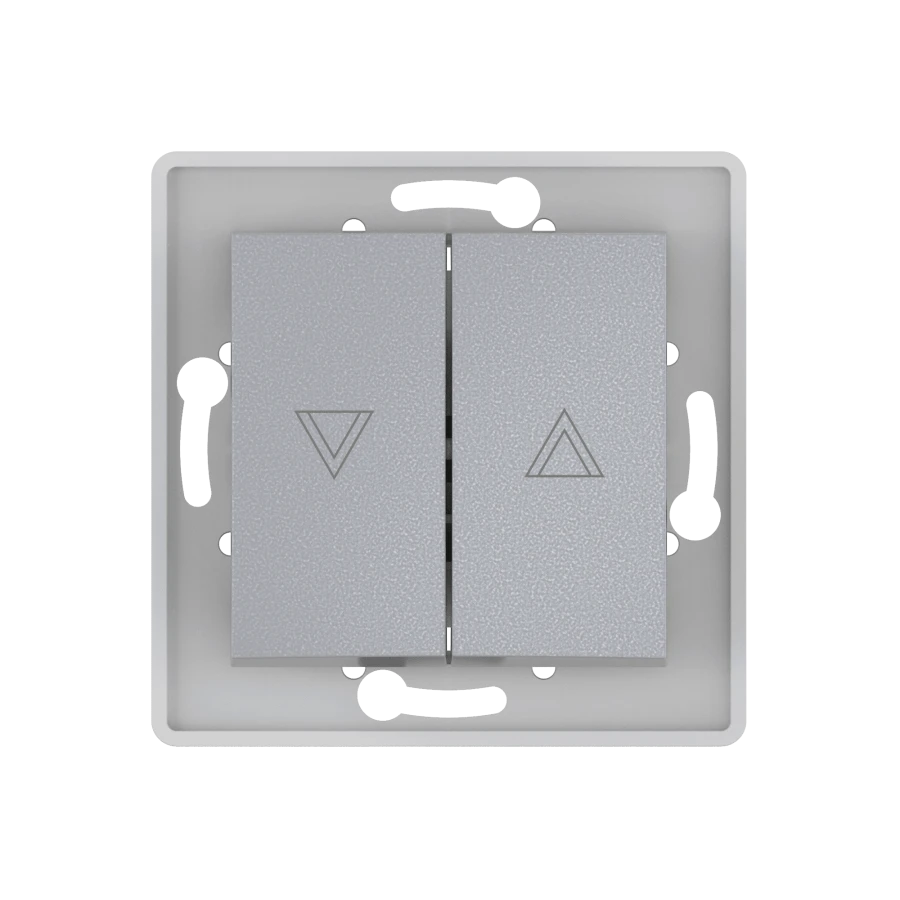 CADUCEUS ALING PRESTIGE Flush-mounted push-button switch for roller blinds 10A, 250V~, silver, article number 60075.S