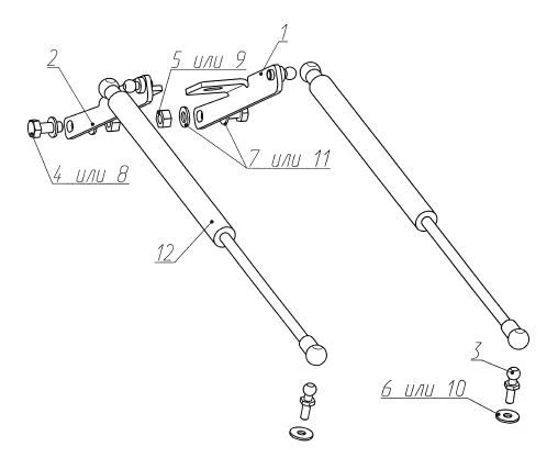 Smooth bonnet lifting device for MITSUBISHI L200 TRITON (2015-)