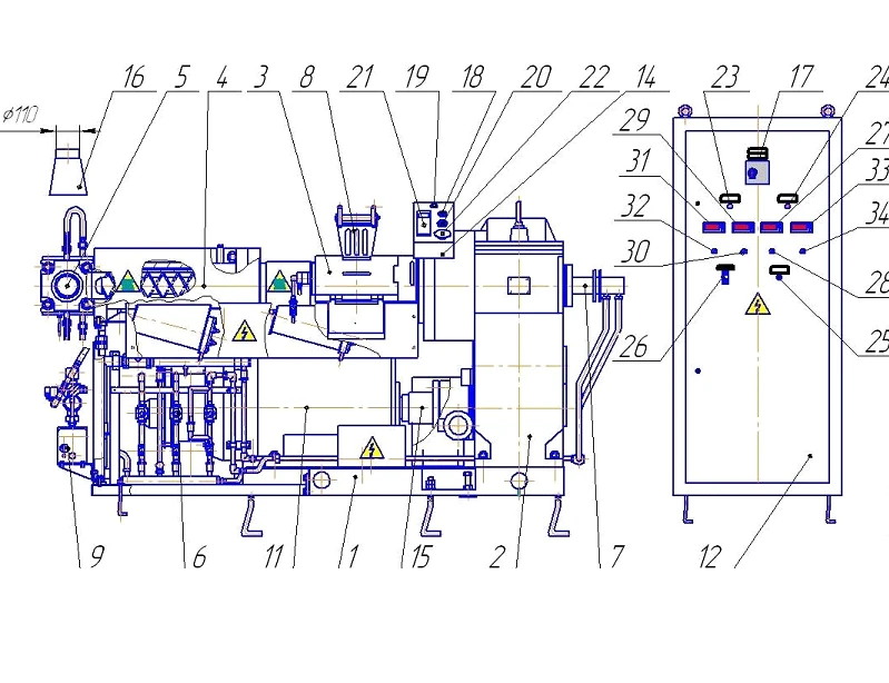 Rubber processing machine single worm MCHT-125/6-L-CHB
