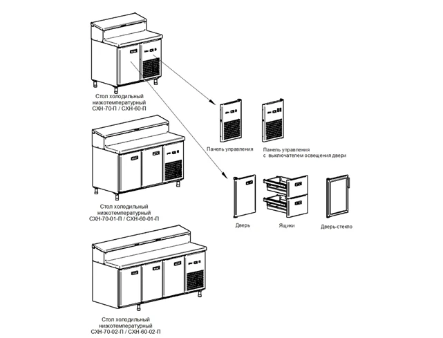 Refrigerated low-temperature refrigerated tables (counters) ???-70-01-?