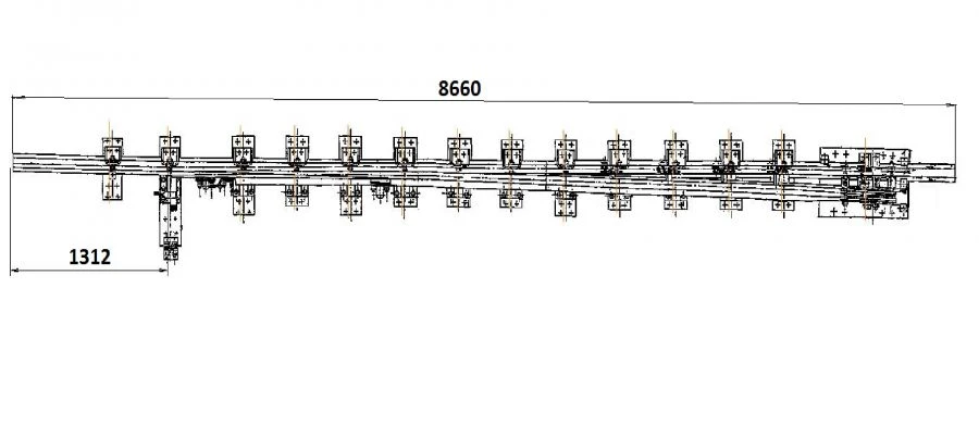 Curved frame rail of P50 type with straight shank of the project 1623.01.020-02
