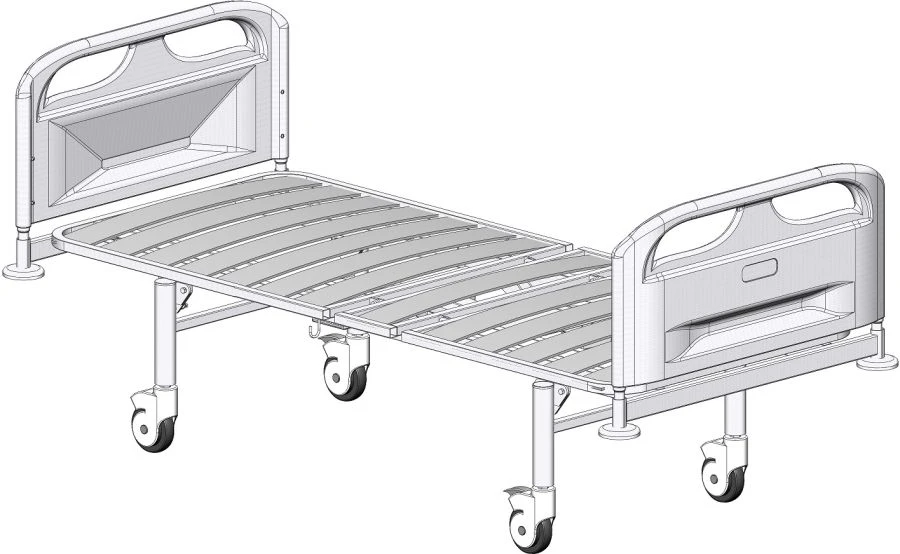 KF2-01-"MSC" (MSC-3102EL) - Functional bed, on wheels, plastic backrests, bed - plastic lamellas, regulation of sections, electr