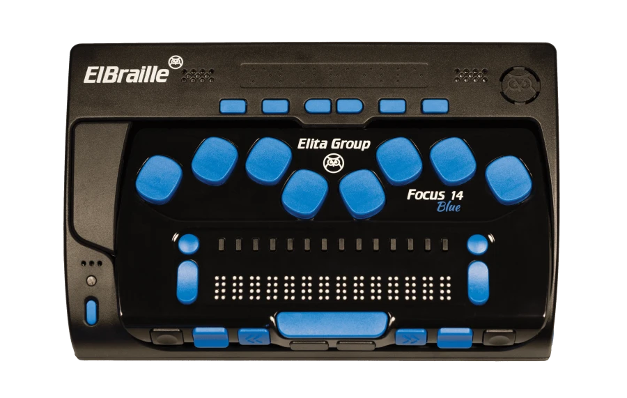 Portable computer with Braille input/output and speech synthesiser, brand "ElBraille", model ElBraille-W14JG2