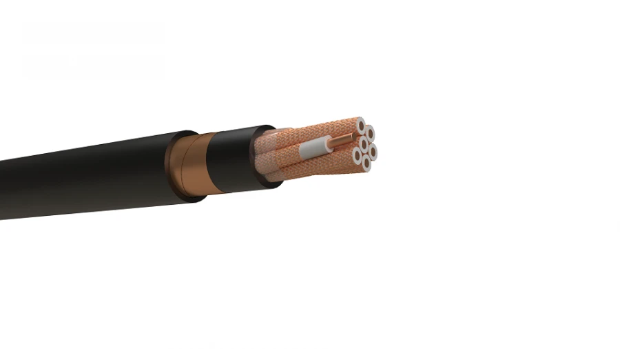 Control cable with insulation and sheath made of polymer composites; halogen-free KPOEPEng(A)-FRHF