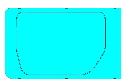 GAZ LCV middle door fixed glass (colour C) Code 00223TDR06003