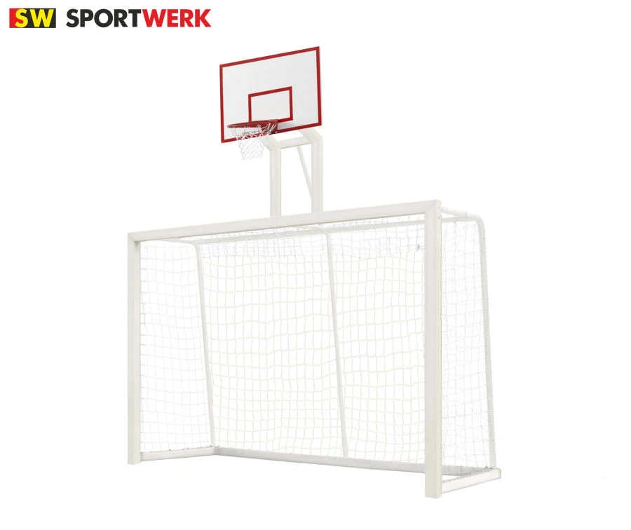 3x2x1 aluminium free-standing handball goal with basketball board