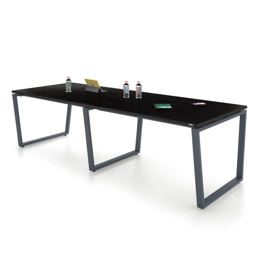 Trapezium table with metal base, article number MB.304.000