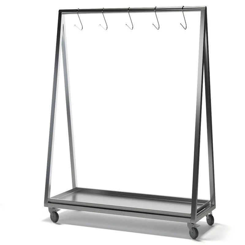 Stainless steel rack for BT carcasses on wheels