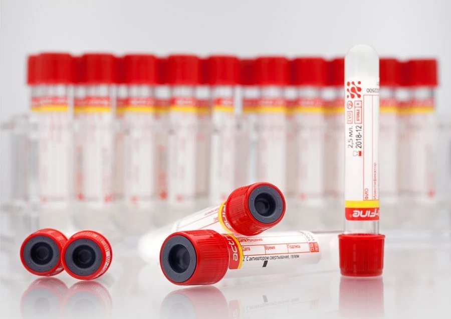 Vacuum tubes "Acti-Fine®" for venous blood sampling with clotting activator, gel, size 13x100 mm, volume: 3,5 ml.