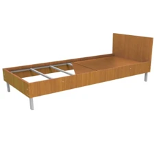 Bed with metal frame