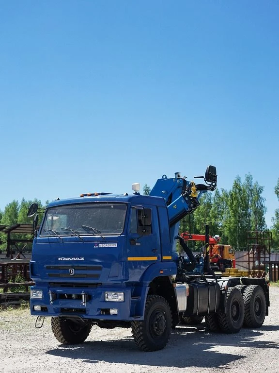 Special purpose vehicle with KMA type hydraulic loading crane on the basis of KAMAZ 5350 and its modifications 51K12N-UE