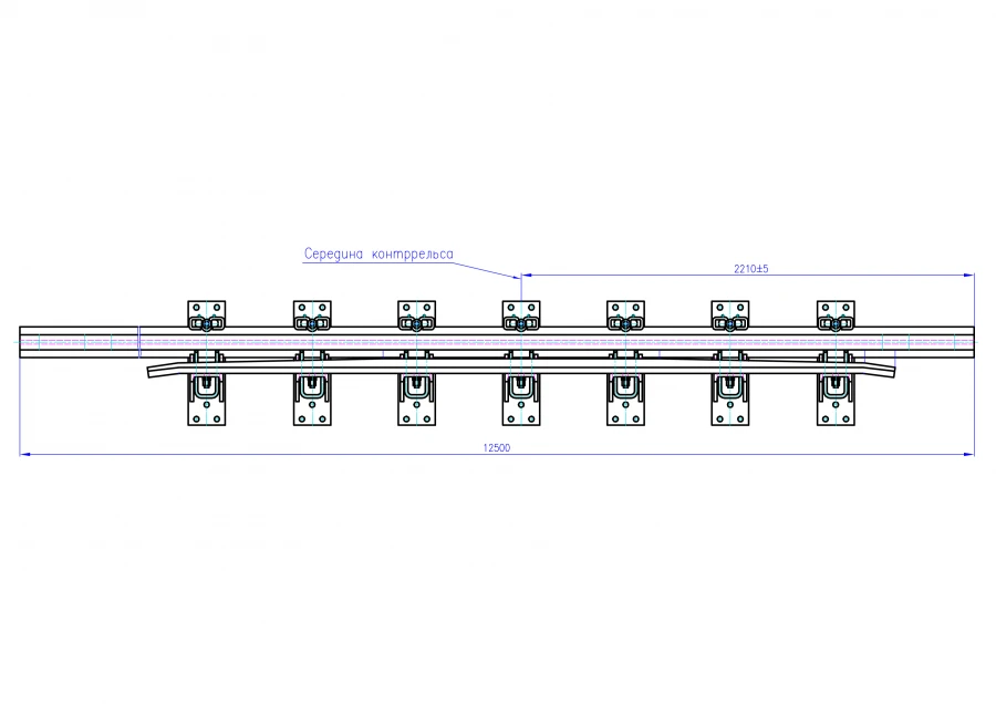 Cross rail with counter rail of the project 2766.34.000