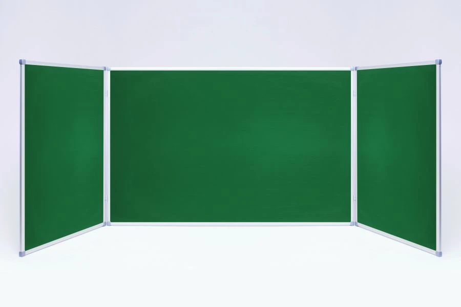 Magnetic chalkboard with three sections