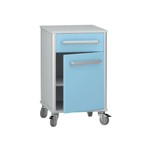Rolling medical cabinet according to TU 32.50.30-008-69573749-2021, article number DM-3-107-02.K2.F3.