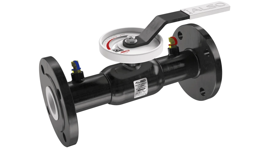 Ball valve ALSO shut-off-regulating flanged ball valve with nipples for connection of measuring equipment ??.?.BV.?.150.25-01