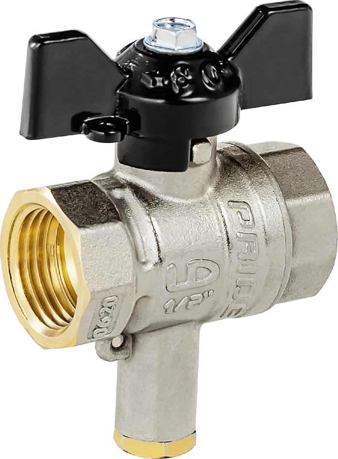 Brass ball valve for temperature sensor LD Pride 45.15.B-V.T.B DN 15 Ruh 40 butterfly