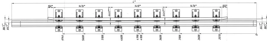 Cross rail with counter rail of type P65 mark 1/11 project 53103.14.000-04/-05)