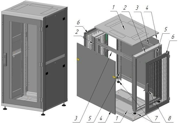 Telecommunication cabinet ??-?-22U-600?1200?600-??