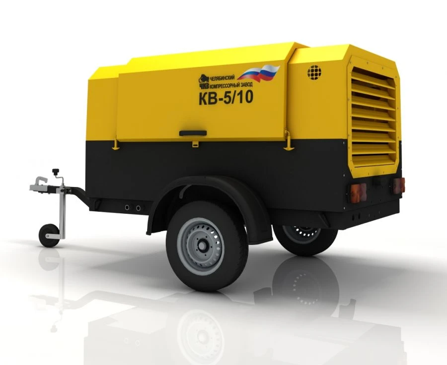 Compressor station on wheeled chassis based on screw compressors KV-5/10P
