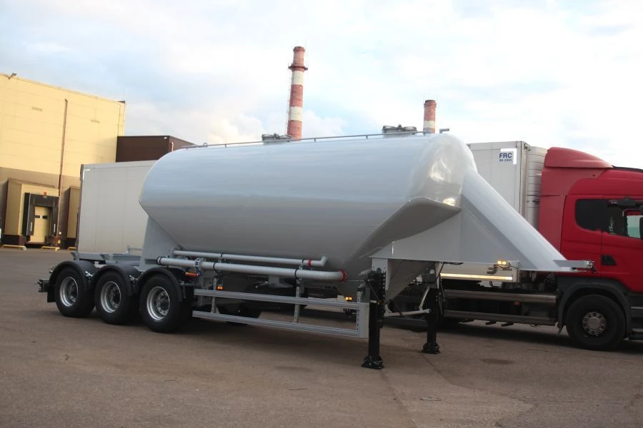 Universal material tank semi-trailer BCM-21.5 with axle units BPW HSFALM 9010-15 V36 61.68.361.059 Q