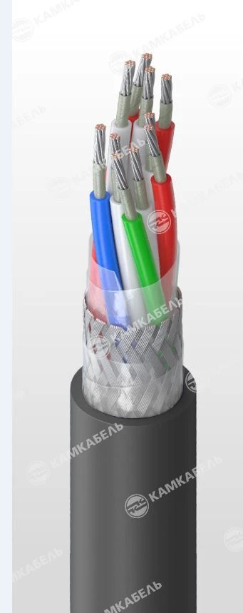 Control and monitoring cable, with tinned copper conductors and silane-crosslinkable polyethylene insulation of KUPvPVPEfz(d)ng(