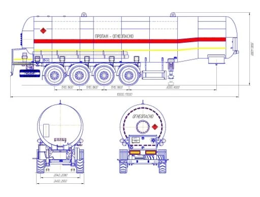 Semi-trailer-tanker ????4-22, type ????4, modification 96443-0000010-09 (with pump), axial unit AGOS-4-GT7- 00.00.000 or axial u