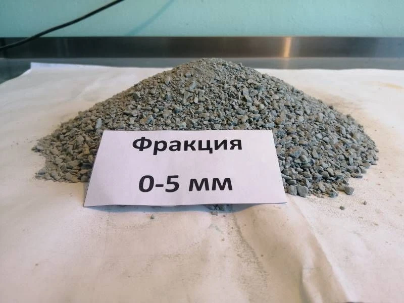 Sand from crushing sands of dense rocks for crushed stone production, with grain size up to 5 mm