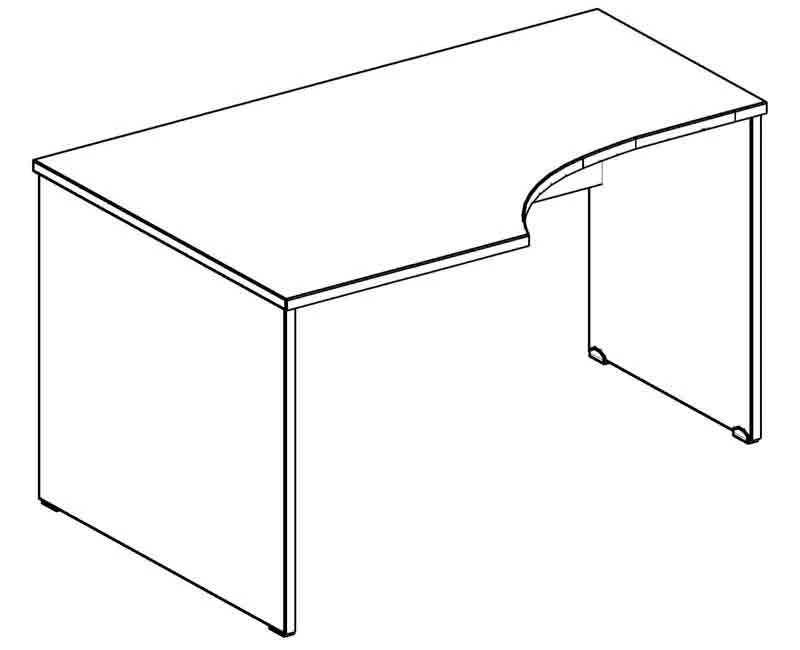 Ergonomic desk 14 140 P/L Series "STEEL Wood"
