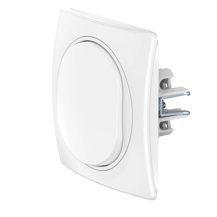 CADUCEUS ALING EON Flush-mounted push-button switch 10AX, 250V~, white, art. no. E6090.00