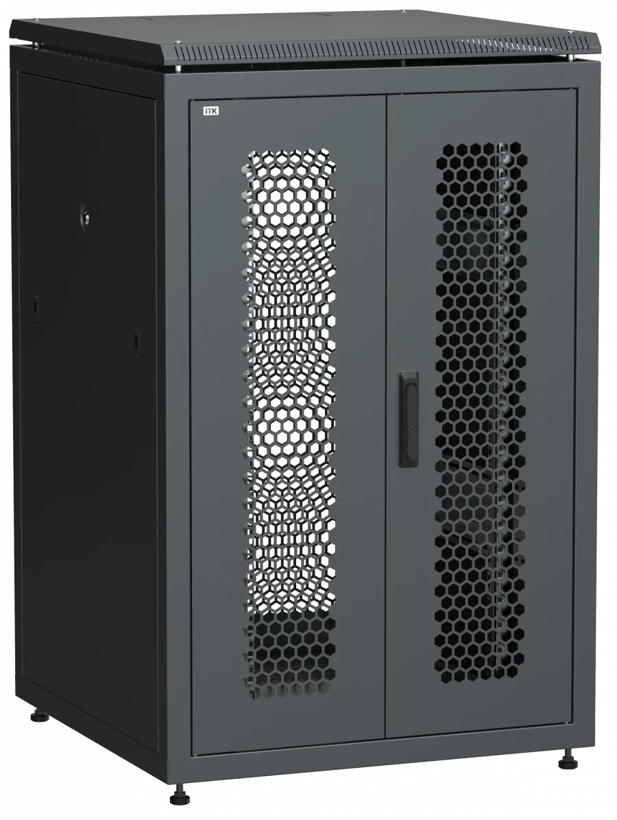 LN05-24U88-2PP ITK LINEA N 24U 800x800mm hinged perforated door rear perforated door Black