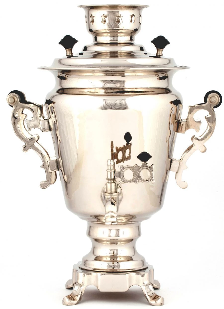 Electric samovar 3 litre conical smooth nickel plating