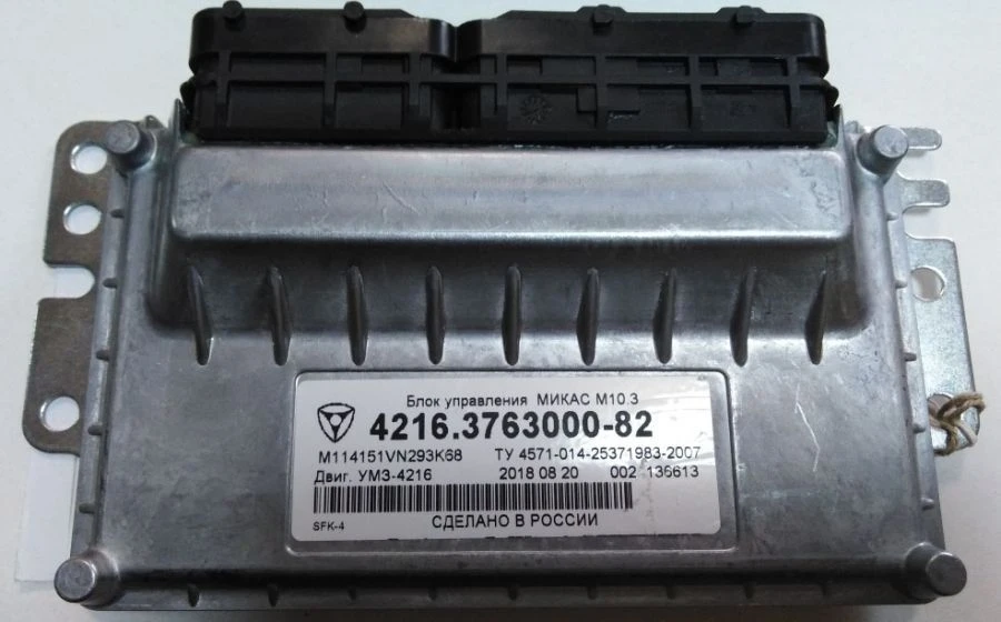 Engine control unit of M 10.3 family and its modifications for GAZ vehicles, with engines operating on liquid fuel