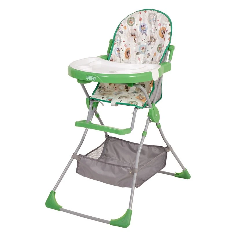 Selby 252 "Owls" highchair, green, article number 0001294-05