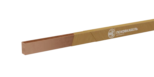 Round or rectangular copper wire with thickened insulation of glass-polyester yarns, overlaid in two layers, impregnated with si