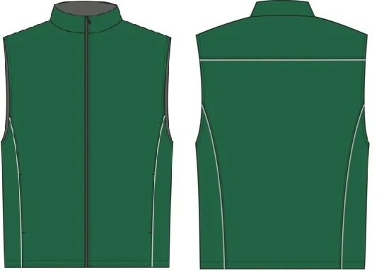 Men's insulated waistcoat for protection against general industrial pollution made of cotton-polyester fabrics with oil and wate