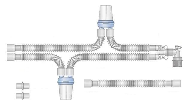 Respiratory devices for joint use with anaesthetic and resuscitation equipment, version: p