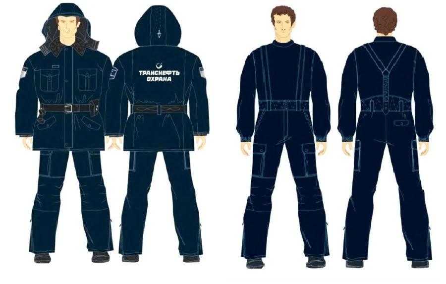 Field insulated men's suit (jacket, trousers) of departmental security guards of PJSC Transneft for protection against mechanica