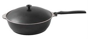 Aluminium cast 260/75mm sauté pan (DP coated) Kukmara TM, with removable aluminium handle, aluminium lid