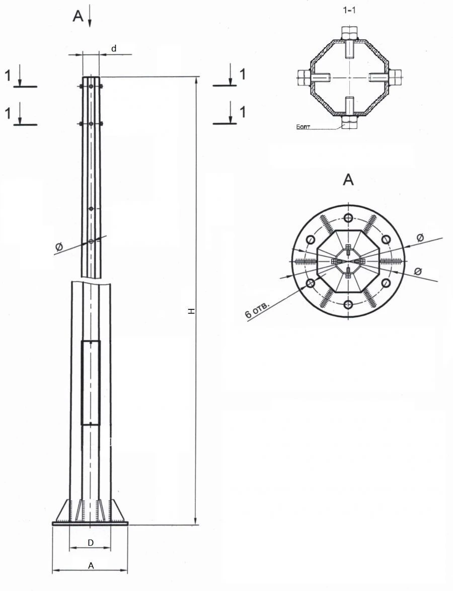 Faceted power lighting support