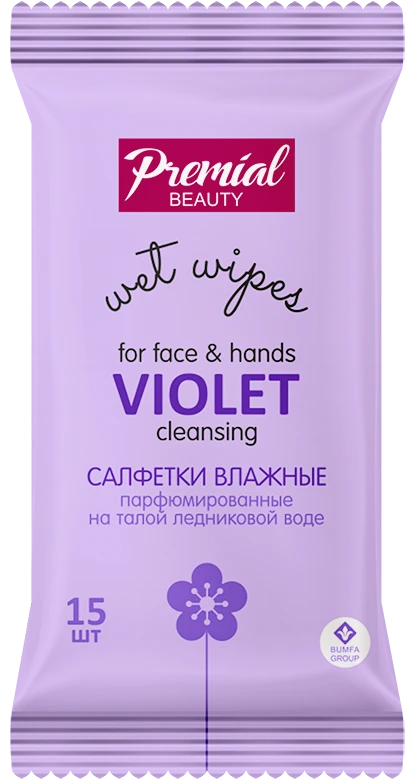 Aroma Therapy Cleansing Wet Wipes with Violet Scent - 1/15/48