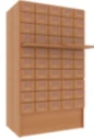 Catalogue cabinet, 2-module, 60 drawers (6x10), on drawer unit