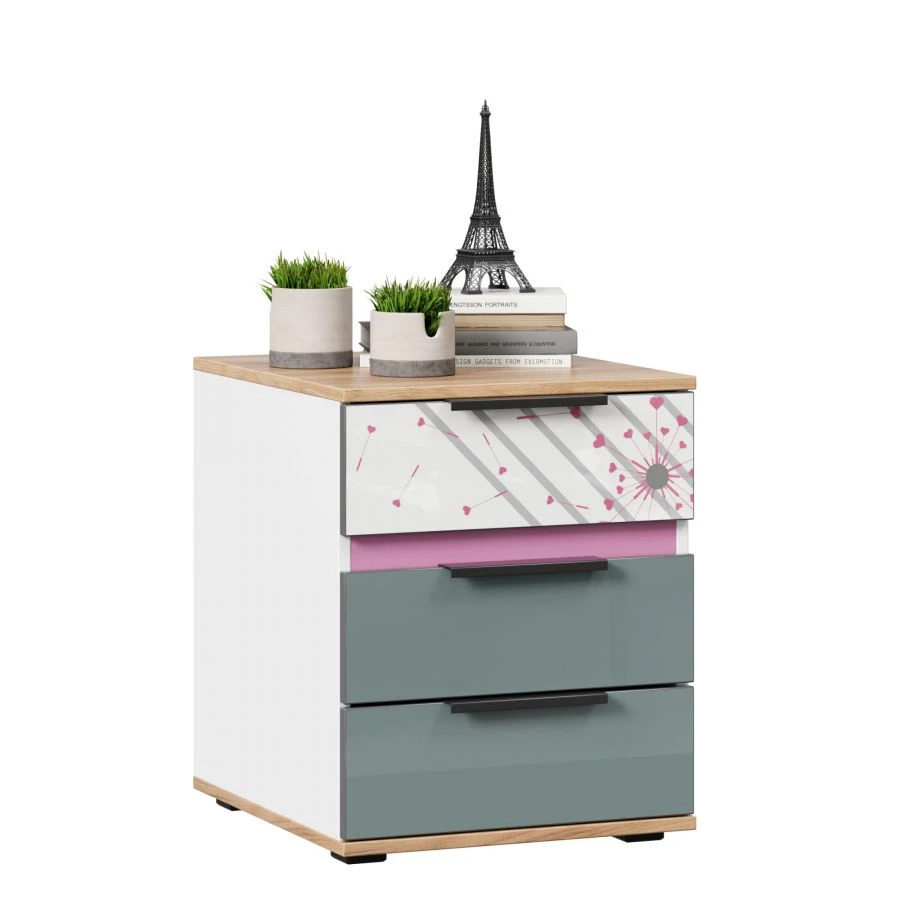 Urban LD.528120.000 Bedside cabinet (White/Pink )