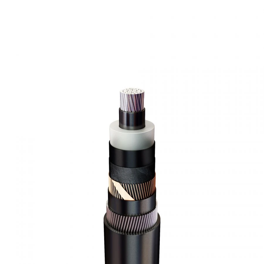 Power cable A2X... aluminium with SPE insulation, single-core, in wire armour, PE sheathing