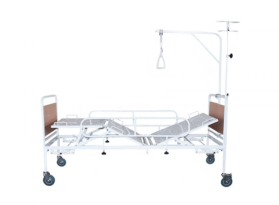 Functional medical bed "Oka-Medik" three-sectional bed with mechanical adjustment of angles of inclination of sections KMF3-01