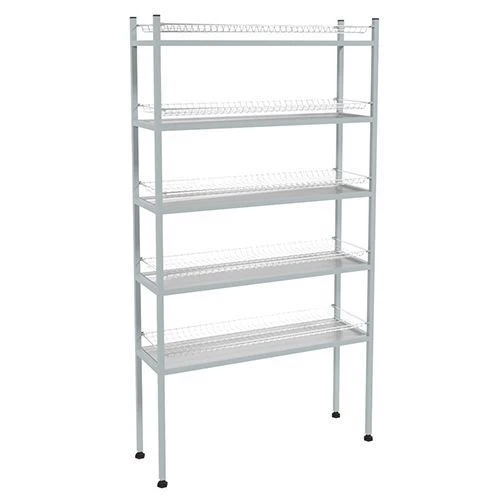 Rack for glasses ECONOM SKSK-5KE (chrome mesh, painted frame), 895x270x1680(1700) mm